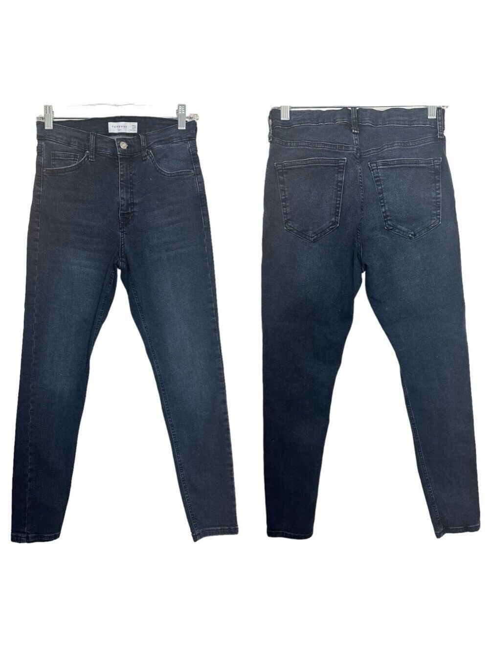 Topshop Jamie Dark Wash High Rise Cropped Skinny Leg Stretch Denim Jegging Jeans